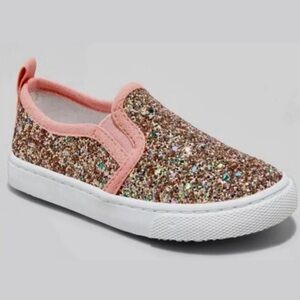 Cat & Jack Madigan Glitter Slip On Sneakers Pink Size 6 Toddler